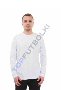 Белый мужской лонгслив с лайкрой