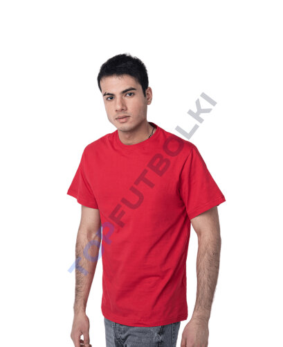 Красная мужская футболка с лайкрой оптом - Красная мужская футболка с лайкрой оптом