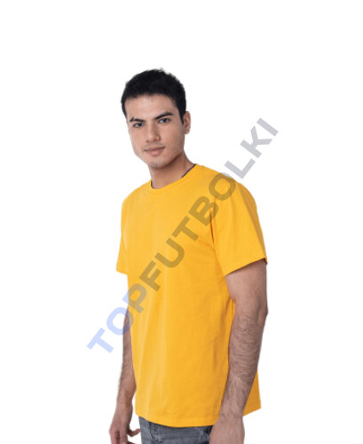 Желтая мужская футболка с лайкрой оптом - Желтая мужская футболка с лайкрой оптом