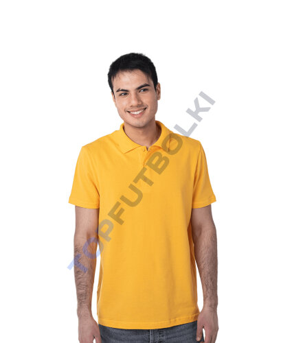 Мужская рубашка ПОЛО с эластаном жёлтая