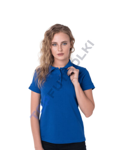Синяя рубашка ПОЛО женская оптом - Синяя рубашка ПОЛО женская оптом