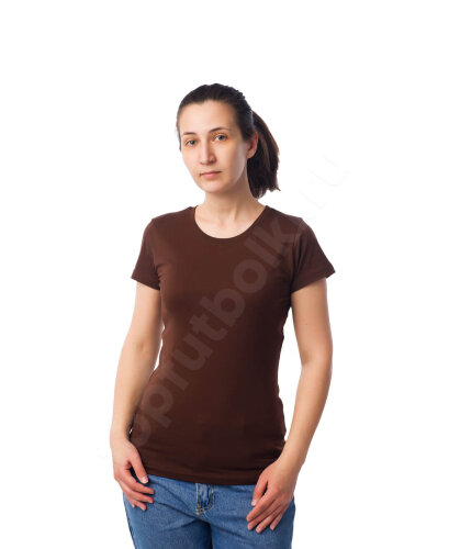Женская футболка шоколадного цвета