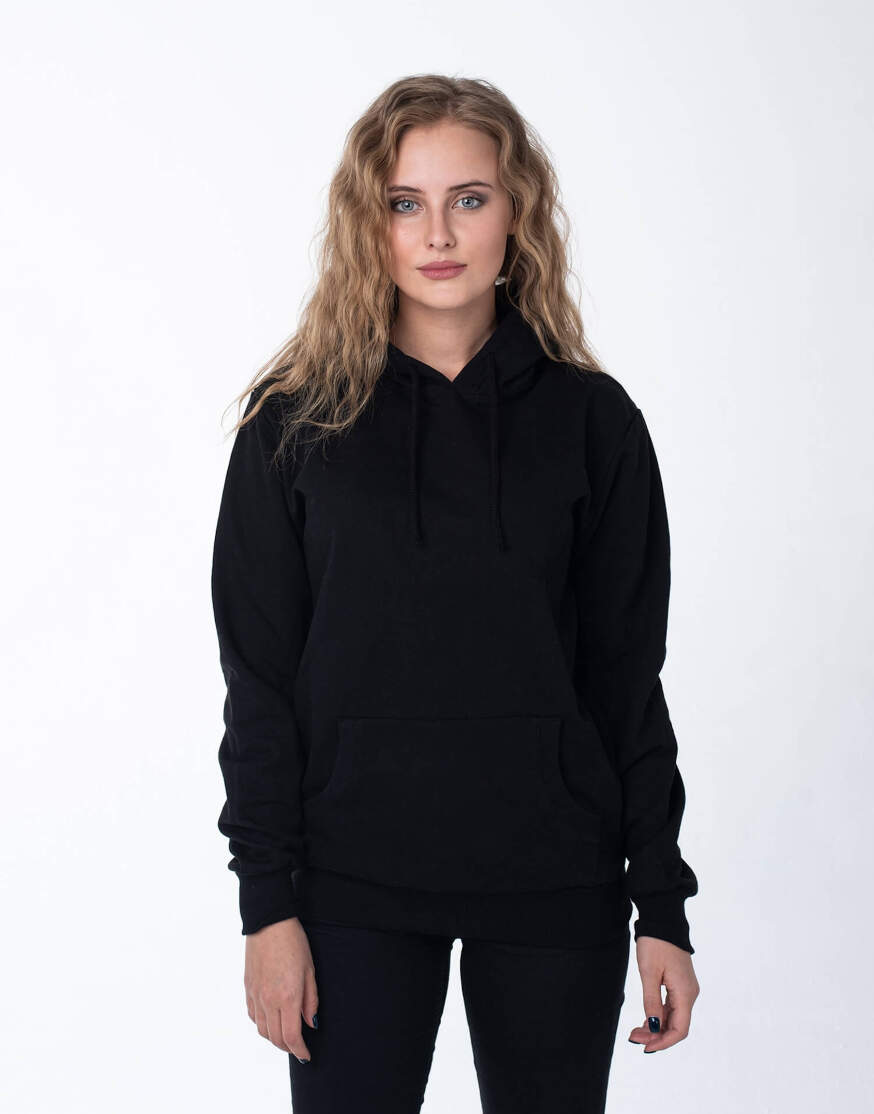 Чёрная толстовка с капюшоном женская оптом